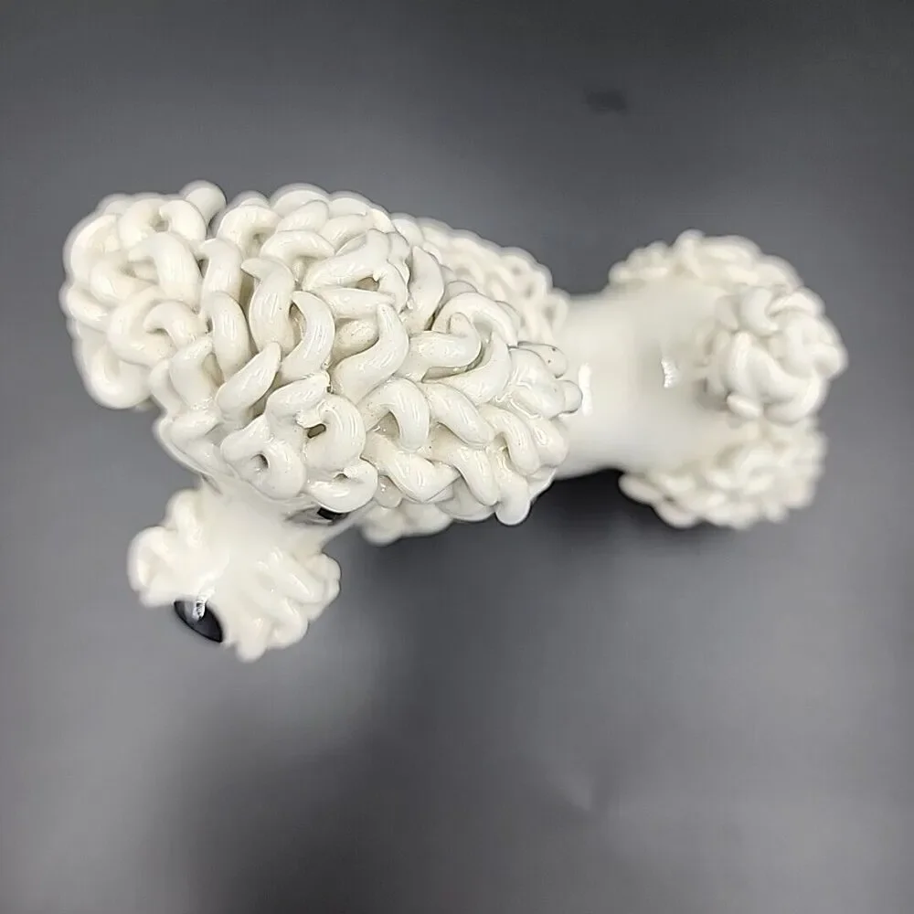 VTG Spaghetti Art French Female Poodle Dog Ceramic MCM Italy Anthropomorphic
